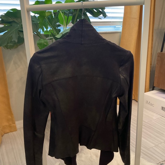 Zara Sz Small Textured Suede Motorcycle Jacket - Picture 2 of 3